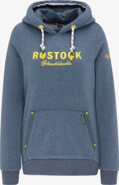 Schmuddelwedda Sweats à Capuche Sweat-shirt Rostock Femme Bleu Chiné