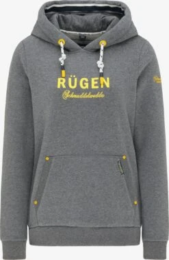 Schmuddelwedda Sweats à Capuche Sweat-shirt Rügen Femme Gris Chiné