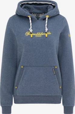 Schmuddelwedda Sweats à Capuche Sweat-shirt Rügen Femme Bleu Chiné