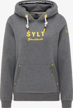 Schmuddelwedda Sweats à Capuche Sweat-shirt Sylt Femme Gris Chiné
