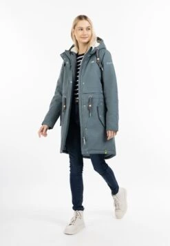 Schmuddelwedda Parkas Parka D’hiver Femme Bleu-gris -Schmuddelwedda 3b29954ba467246dedfc9d8da9967f64