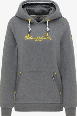 Schmuddelwedda Sweats à Capuche Sweat-shirt Büsum Femme Gris Chiné