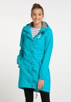 Schmuddelwedda Manteaux De Pluie Manteau Mi-saison Femme Bleu -Schmuddelwedda 5531b869e0cad83eb52764e6d0aee0dd