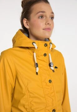 Schmuddelwedda Manteaux De Pluie Manteau Mi-saison Femme Jaune Foncé -Schmuddelwedda 6a54cef1c7f93129755784d647297dd2