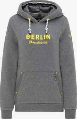 Schmuddelwedda Sweats à Capuche Sweat-shirt Berlin Femme Gris Chiné