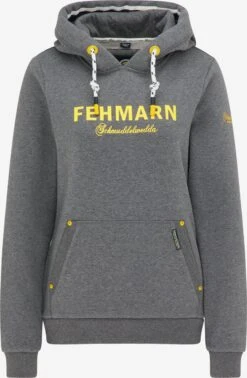 Schmuddelwedda Sweats à Capuche Sweat-shirt Fehmarn Femme Gris Chiné