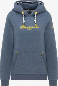 Schmuddelwedda Sweats à Capuche Sweat-shirt Büsum Femme Bleu Chiné