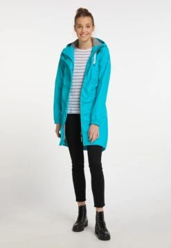 Schmuddelwedda Manteaux De Pluie Manteau Mi-saison Femme Bleu -Schmuddelwedda daa20847c04ea45cd58a3b879a148d72