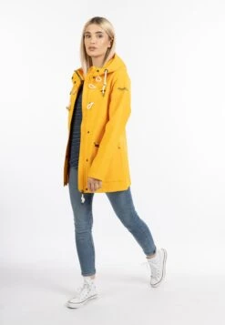 Schmuddelwedda Manteaux Courts Manteau Mi-saison Femme Jaune -Schmuddelwedda e875e81e8c8293fd2c6bd32b189d8aa6