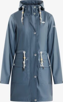 Schmuddelwedda Manteaux De Pluie Manteau Fonctionnel Incus Femme Bleu-gris